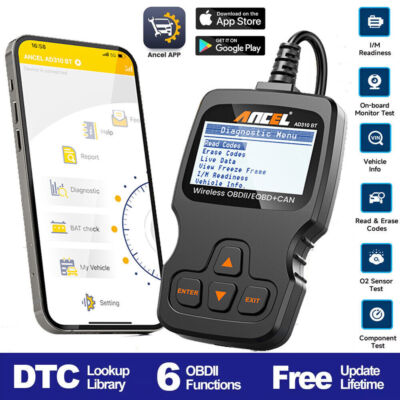 Car OBD2 Code Reader Bluetooth Automotive Scanner Check Engine Fault Diagnostic