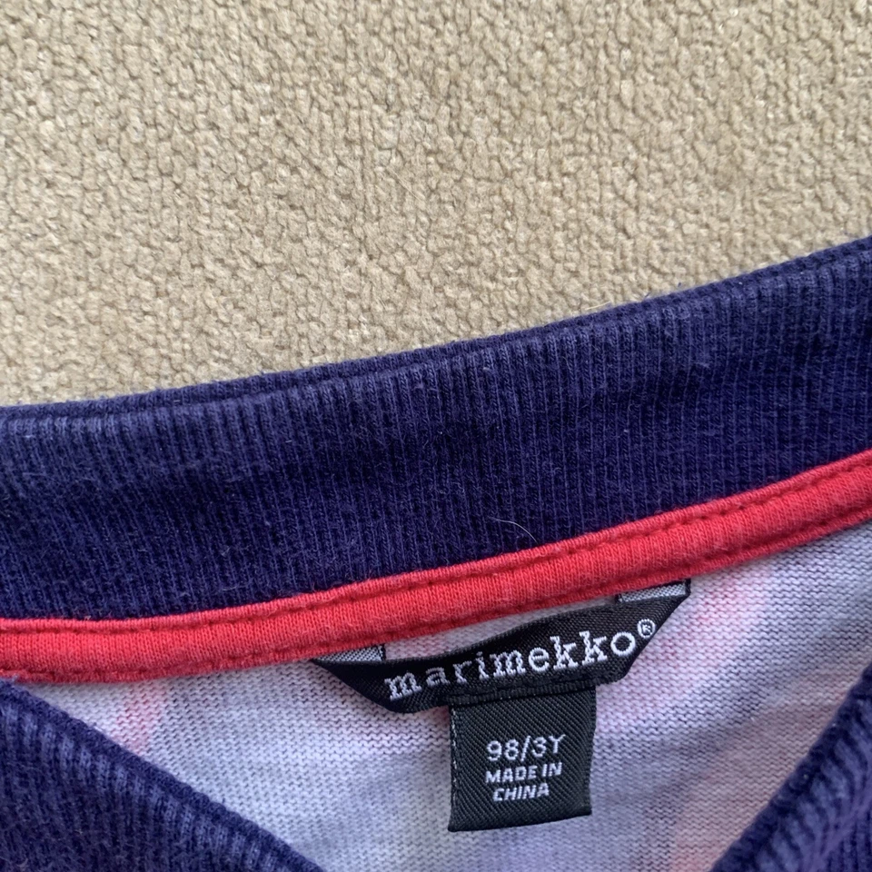 Vestido túnica MARIMEKKO niñas tricot algodón rojo rosa azul talla 98 3 años círculos Foto 3 de 4