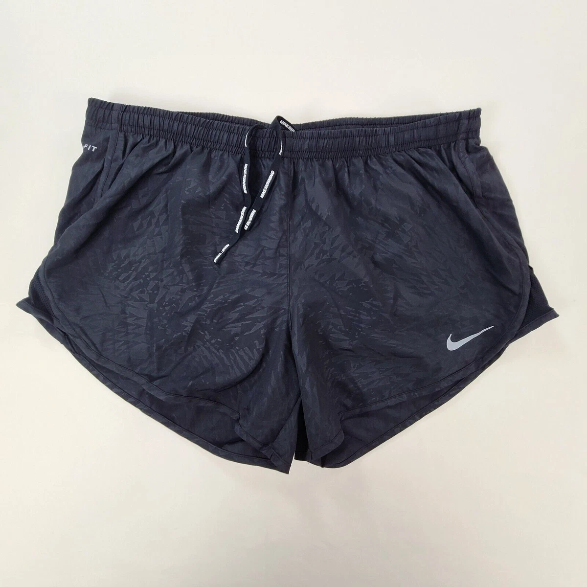 Nike Womens Shorts Large Black Dri Fit Brief Lined Running Ladies