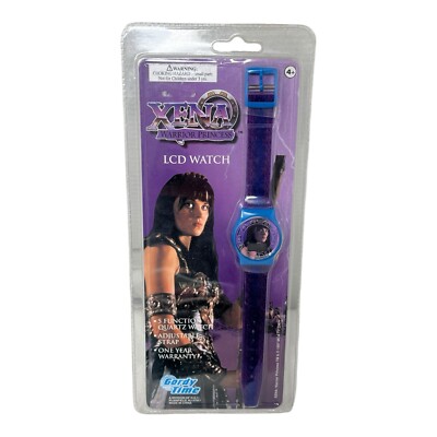 Vintage 90's Xena Warrior Princess Watch LCD w/ Purple Band UNOPENED NOS