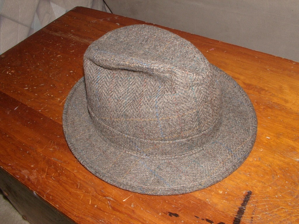 Vintage Adam New York Fedora Hat with Feather Felt Unisex Size 7-7 1/8-image