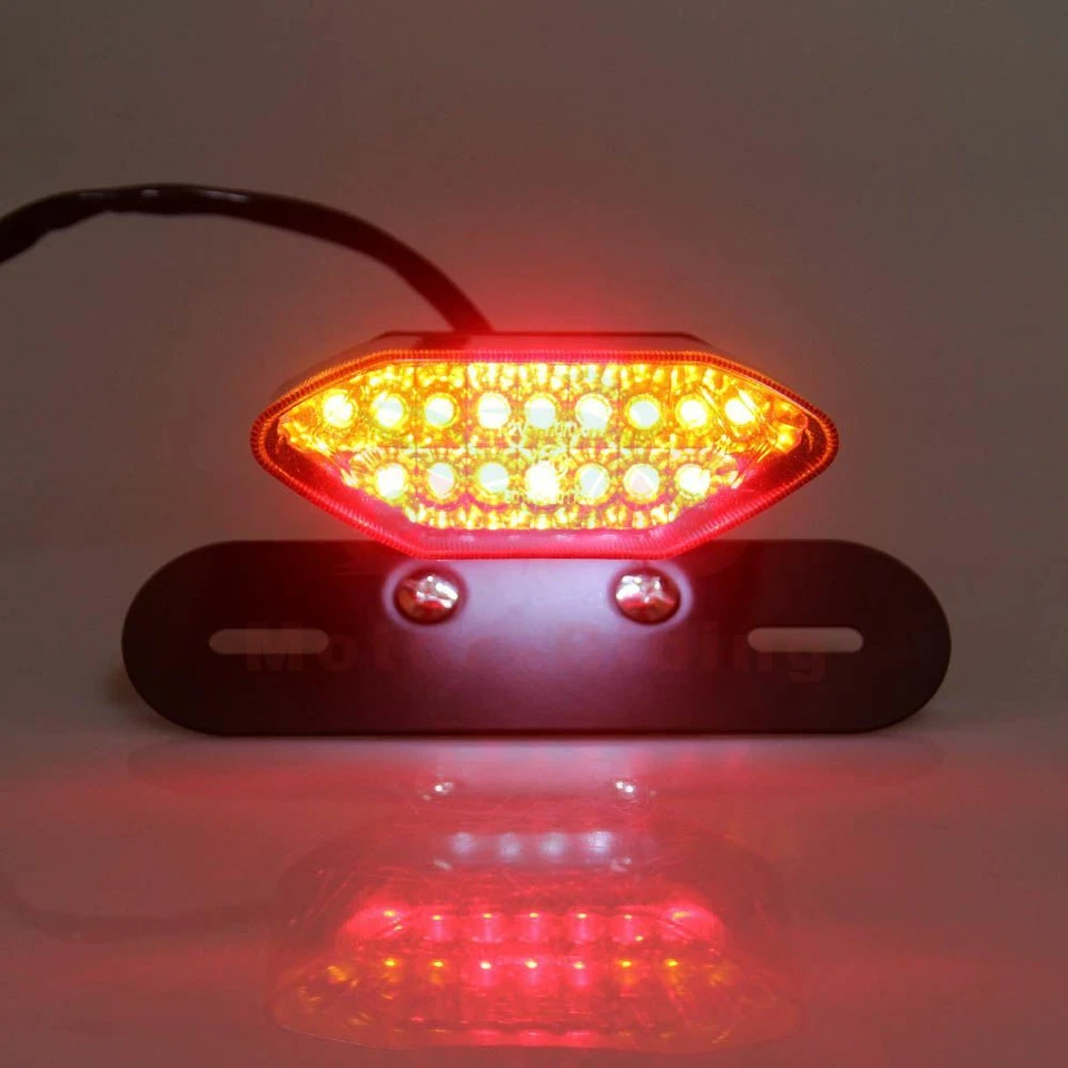 Motorcycle 16 LED Turn Signals Brake Light License Plate Integrated Tail Light - Image 3 of 4