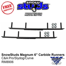 SnowStuds 6" Round Bar 1/2" Snowmobile Ski Carbides C&A Pro/Slydog/Curve RM8906