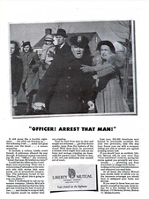 VINTAGE 1945 LIBERTY MUTUAL INSURANCE POLICE OFFICER PRINT AD