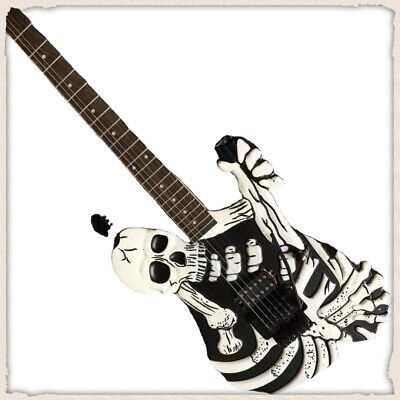 Custom George Lynch Skull Bones Black Body Electric Guitar 6