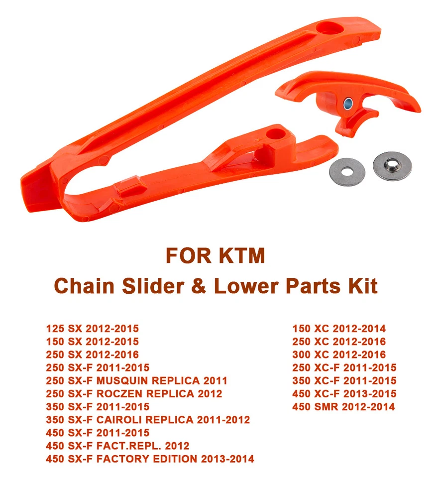 Guías de cadena deslizante para KTM SX SXF XC XCF 125 150 250 350 450 500 2016-2021 Foto 2 de 4
