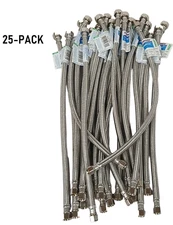 (25 PACK) Plumbshop 20" 3/8" Comp x 1/2" FIP Braided Faucet Connector PLS1-20A