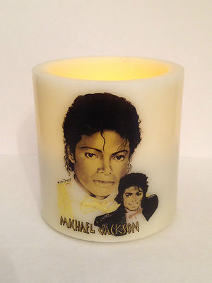 MICHAEL JACKSON  ELECTRONIC FLAMELESS FLICKERING CANDLE d1