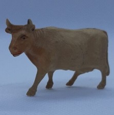 Vintage Celluloid Miniature Viscoloid Cow Plastic Farm Toy USA 1950s Nice RARE