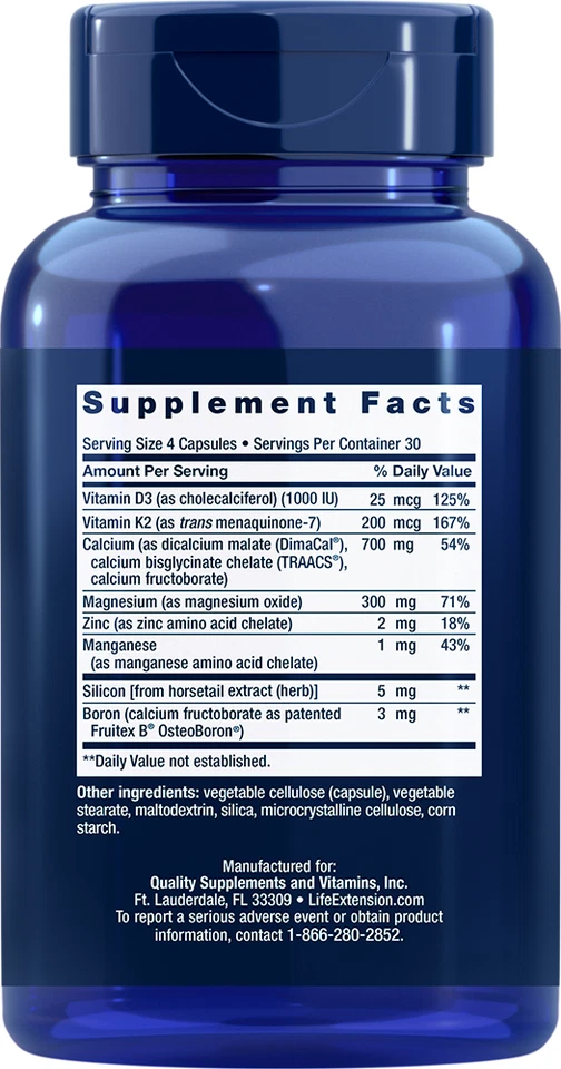 Restauración ósea con vitamina K2 (MK-7) 200mcg 120 cápsulas extensión de vida Foto 2 de 2