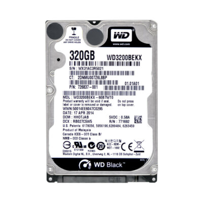 Western Digital 320GB WD3200BEKX 7200RPM 16MB SATA 2.5'' Laptop Hard Disk Drive