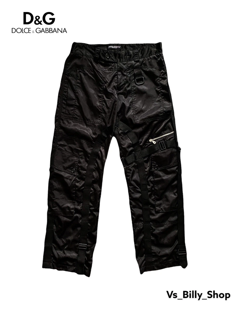 DOLCE AND GABBANA NYLON BONDAGE CARGO TROUSERS - AW03