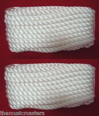 (2) White Twisted 3 Strand 3/8'' x 20' ft HQ Boat Marine DOCK LINES Mooring Ropes