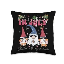 Christmas in July Chillin with My Gnomies Cute Coffee Summer Throw Pillow 16x...