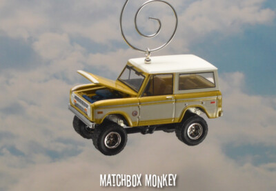 1976 Ford Bronco 4x4 Truck Custom Christmas Ornament  1/64 Logo Emblem Gold Rush