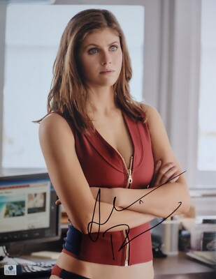 THE HOTTEST! Alexandra Daddario Signed 11x14 Photo GAI GA GV Global COA!