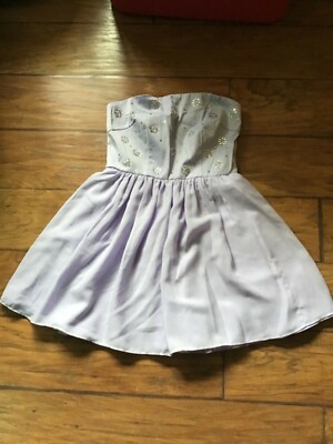strapless open back dress Clarissa High Neck Long Sleeves Beautiful Purple Evening Dress S / Lavender