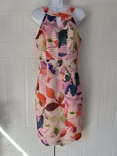 TRINA TRINA TURK Women's 6 Dress Pink Floral Sylvie Keyhole Sheath Dress