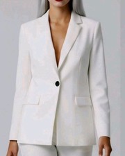 Philosophy Blazer Womens 8 Off White One Button Front Evening Wedding Jacket