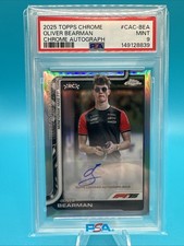 2025 Topps Chrome F1 75th Oliver Bearman RC Chrome Autographs Auto PSA 9