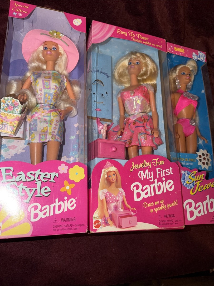 Lot Of 3! Sun Jewel Barbie Doll 1993 Mattel 10953 (NRFB) Easter