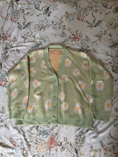 Mint Green Floral Pattern Daisy Cardigan