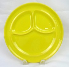 Wallace China Desert Ware Restaurant Ware Yellow 9 1/2" Divided Grill Plate 1947