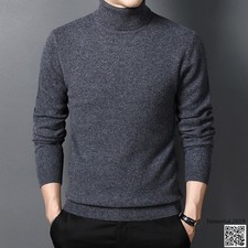 Winter Turtleneck Wool Sweaters Pullover Warm Solid Men's Thick Knitting Sweater