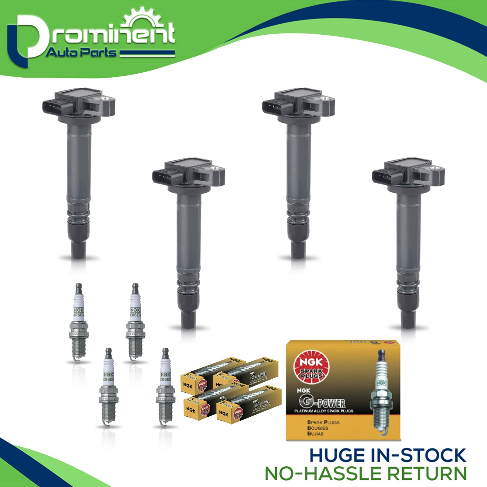 4 Ignition Coil  4 NGK Platinum Spark Plug for 2000-2004 Toyota Tacoma 2.4/2.7L