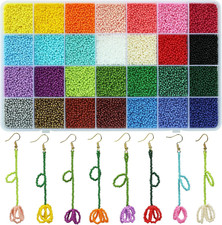 Size 2Mm Seed Beads 28 Colors about 22400Pcs in a 28-Grids Box,12/0 round Gla...