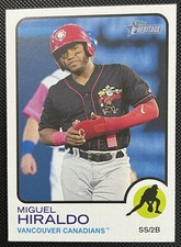 Miguel Hiraldo 2022 Topps Heritage Minor League #68 Vancouver Canadians
