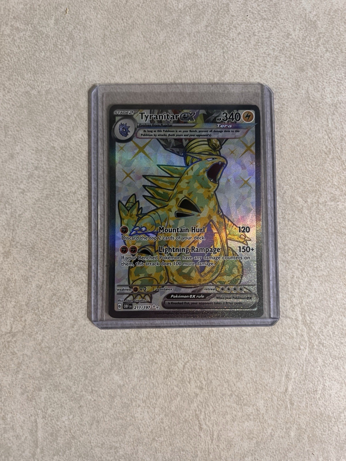 Tyranitar ex 211/197 Pokemon TCG Obsidian Flames Full Art Holo 2023 NM