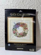 Dimensions Gold Collection Wreath All Seasons Cross Stitch Karen Avery 35040 NEW