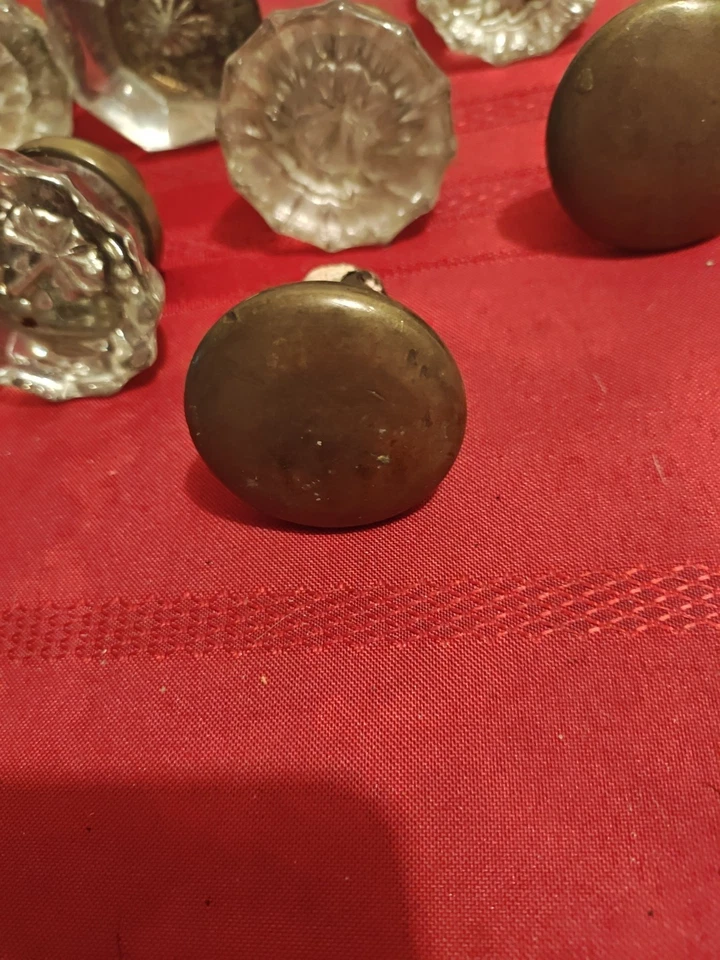 Perillas de puerta y placa de puerta antiguas vintage de cristal Foto 2 de 4