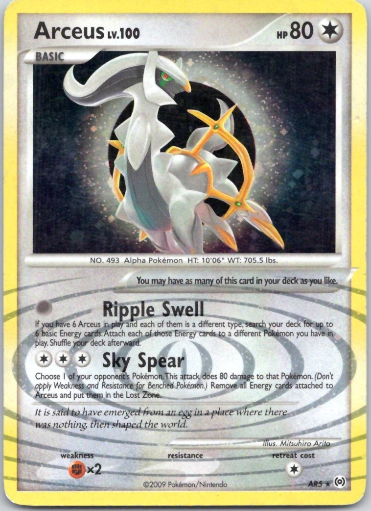 Arceus () Holo Arceus AR5 Pokemon