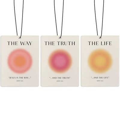 ZFQ Pink Aura Christian Car Air Freshener, 1 Count (Pack of 3), pink aura 