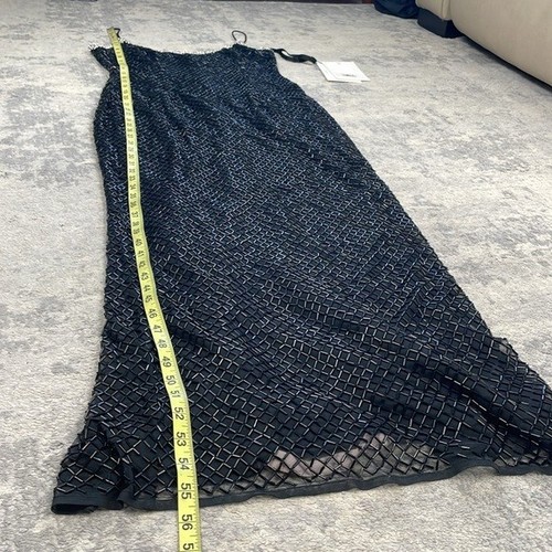 NWT Mac Duggal Black Beaded Spaghetti Strap Column Gown 93551 Sz 4 - Picture 16 of 16