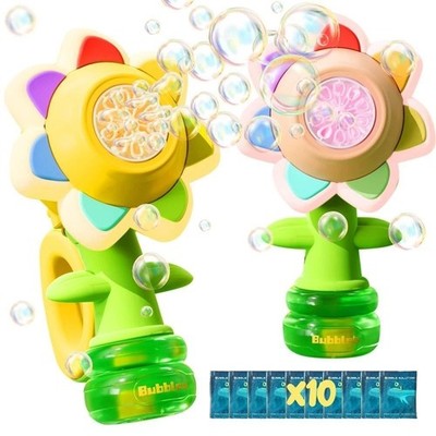 Light Automatic Flower Bubble Toy Bubble Maker Blower Outdoor Play