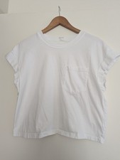 MOTHER Jeans white boxy The Keep On Rolling Pocket Tee size L