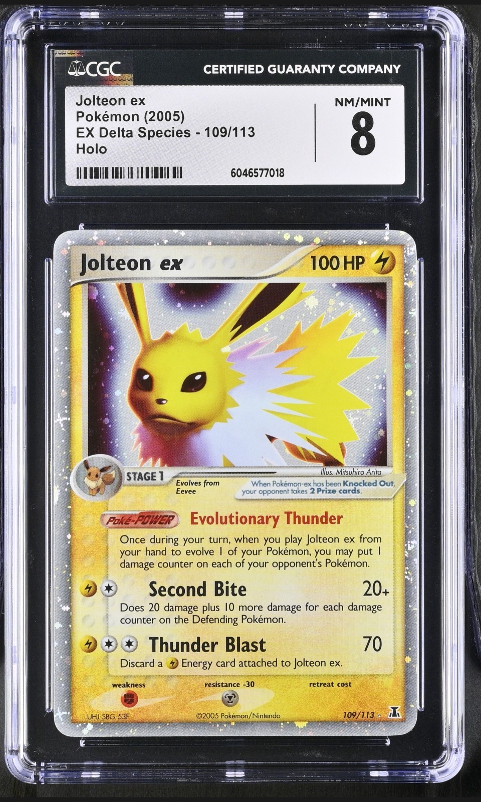 Jolteon ex 109/113 Delta Species Holo CGC 8 Graded POKEMON Card