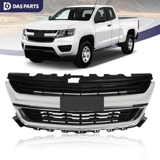 For 2015-2020 Chevrolet Colorado Front Bumper Upper Grille Black W/ Chrome Trims