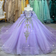 New Lavender Quinceanera Dresses for Girl Sweet 15 16 XV Glitter Prom Ball Gowns