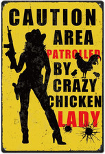 Funny No Trespassing Tin Signs Warning Metal Sign Poster Caution Area Patrolled