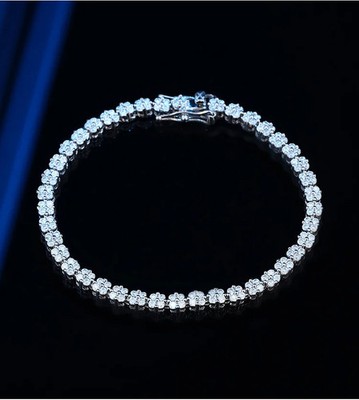 Tennisarmband 1,92 kt Rundschliff Laborgefertigt Diamant Testpass 14 cm 18 Karat Gold