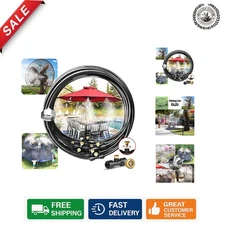 33ft Patio Misting Cooling System with Durable Brass Nozzles for Summer Relief