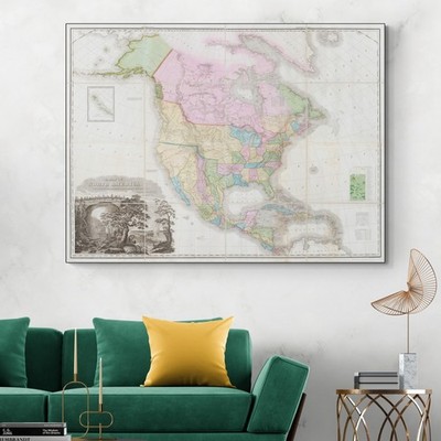 1825 H.S. Tanner Map of North America   19th C Oregon, Mexico & Early Borders