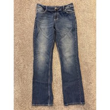 Wrangler Jeans Womens 11X36 Blue Denim Bootcut Embellished Pockets 