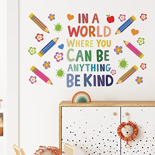 Inspirational Quote Wall Decals Colorful Kids Peel and Stick Wallpaper Cute - Picture 5 of 8