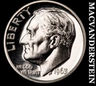 1963 Silver Roosevelt Dime - Choice Gem Proof  Lustrous  No Reserve  #K3060
