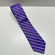Ted Baker Men's Silk Neck Tie Purple Red Stripe 58L Made in USA
